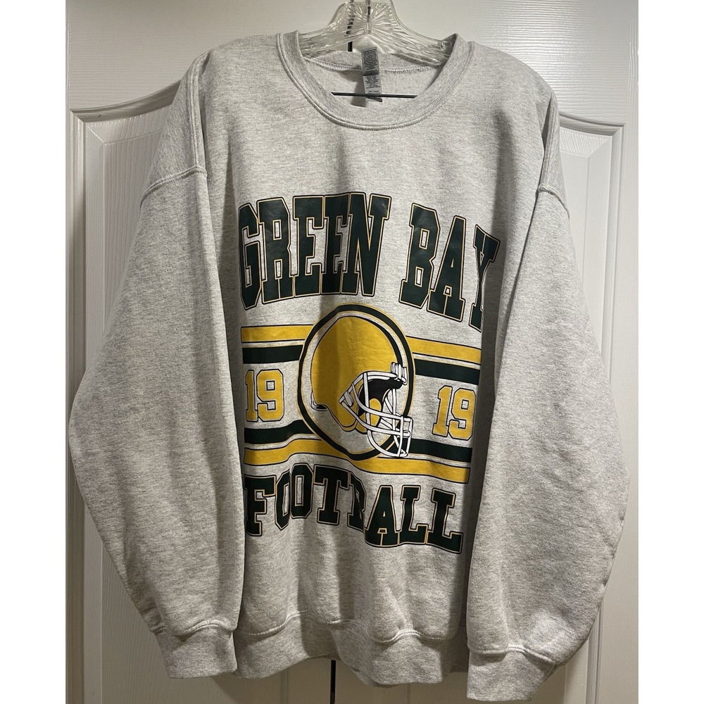 Vtg. Green Bay Packers Sweatshirt Men's XL Gildan Grey Crewneck NFL 90s Football